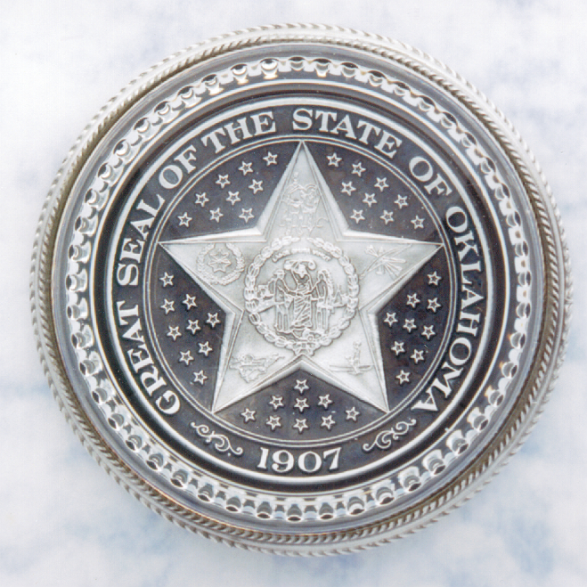 THE GREAT SEAL OF OKLAHOMA PAPERWEIGHT